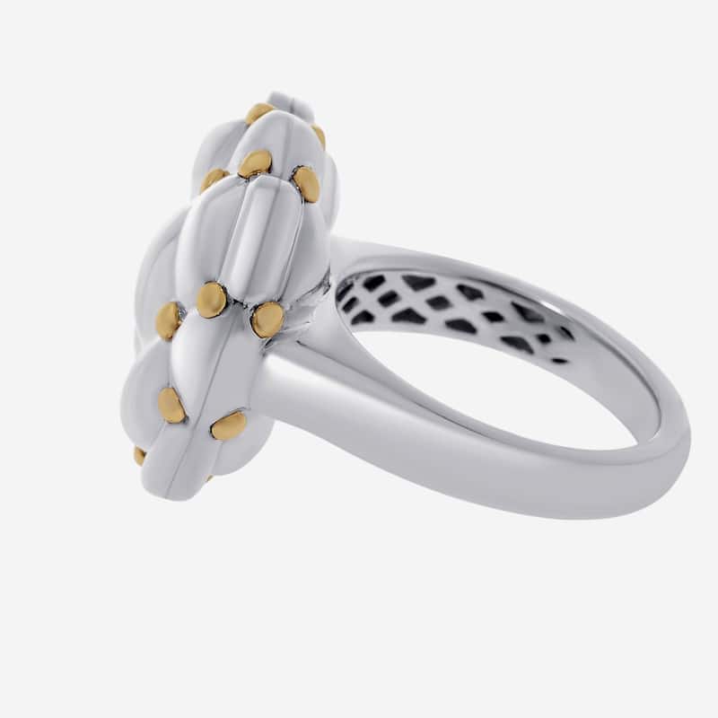 Charles Krypell Sterling Silver and 18K Yellow Gold Band Ring Sz. 6.5