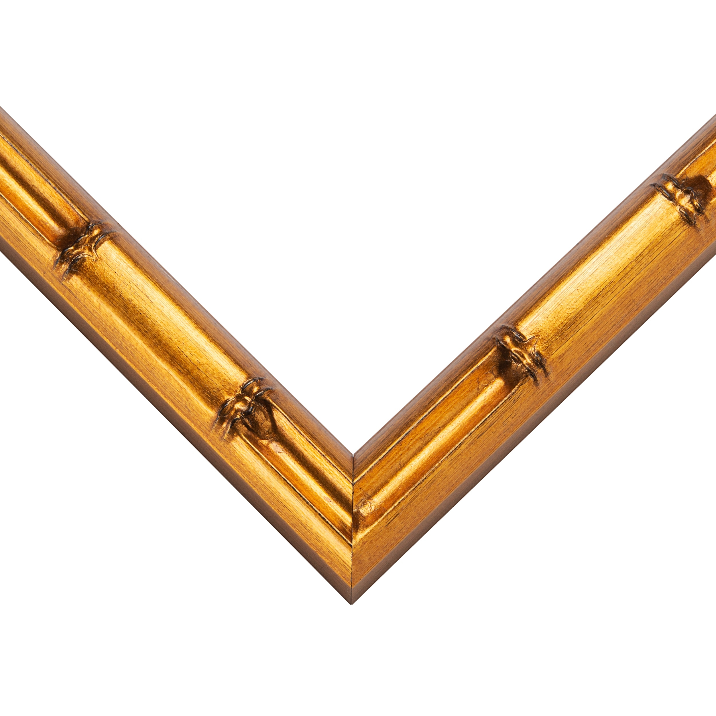 6x40 Frame Gold Bamboo Solid Wood Picture Frame | 1 Inch Moulding