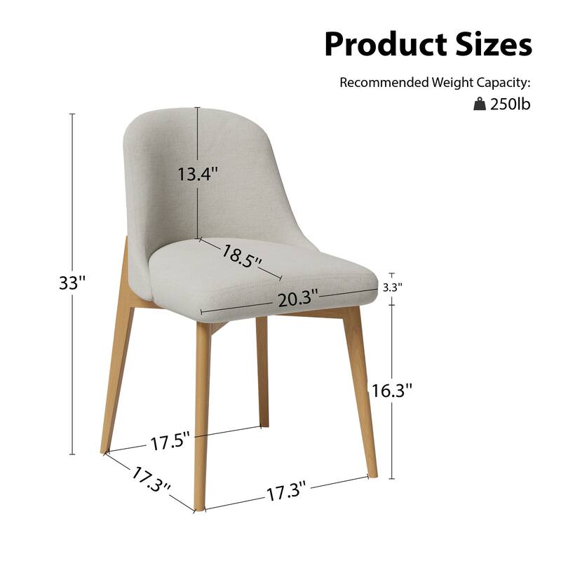 Dining Chairs Kitchen Chairs with Wood Legs Set of 4