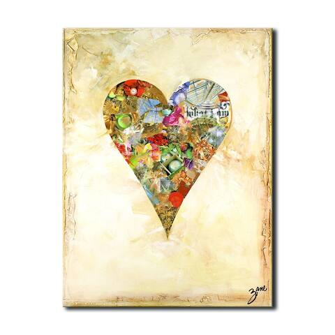 'Bella' Heartwork Wrapped Canvas Wall Art