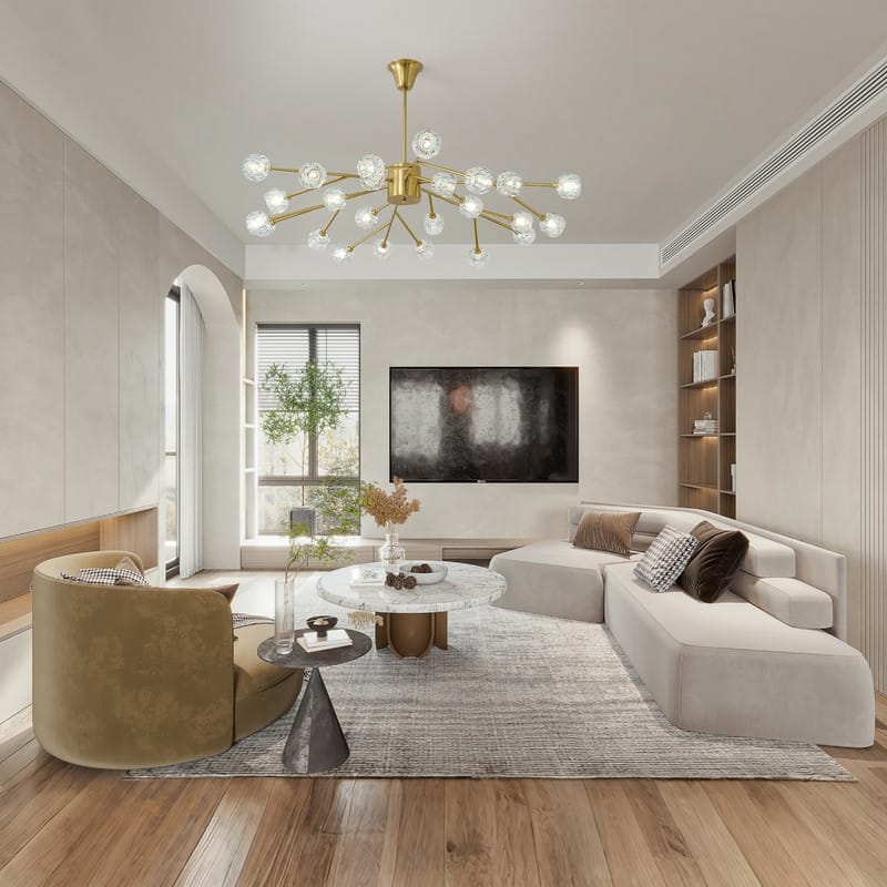 Modern Sputnik Crystal Chandelier Gold Glam Pendant Light
