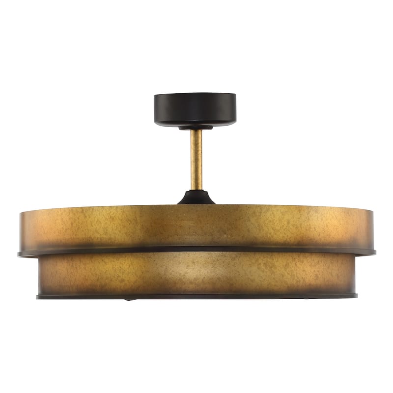 Perimost 31.5" Rustic 3-Blade Fandelier Dimmable Ceiling Fan with Light and Remote