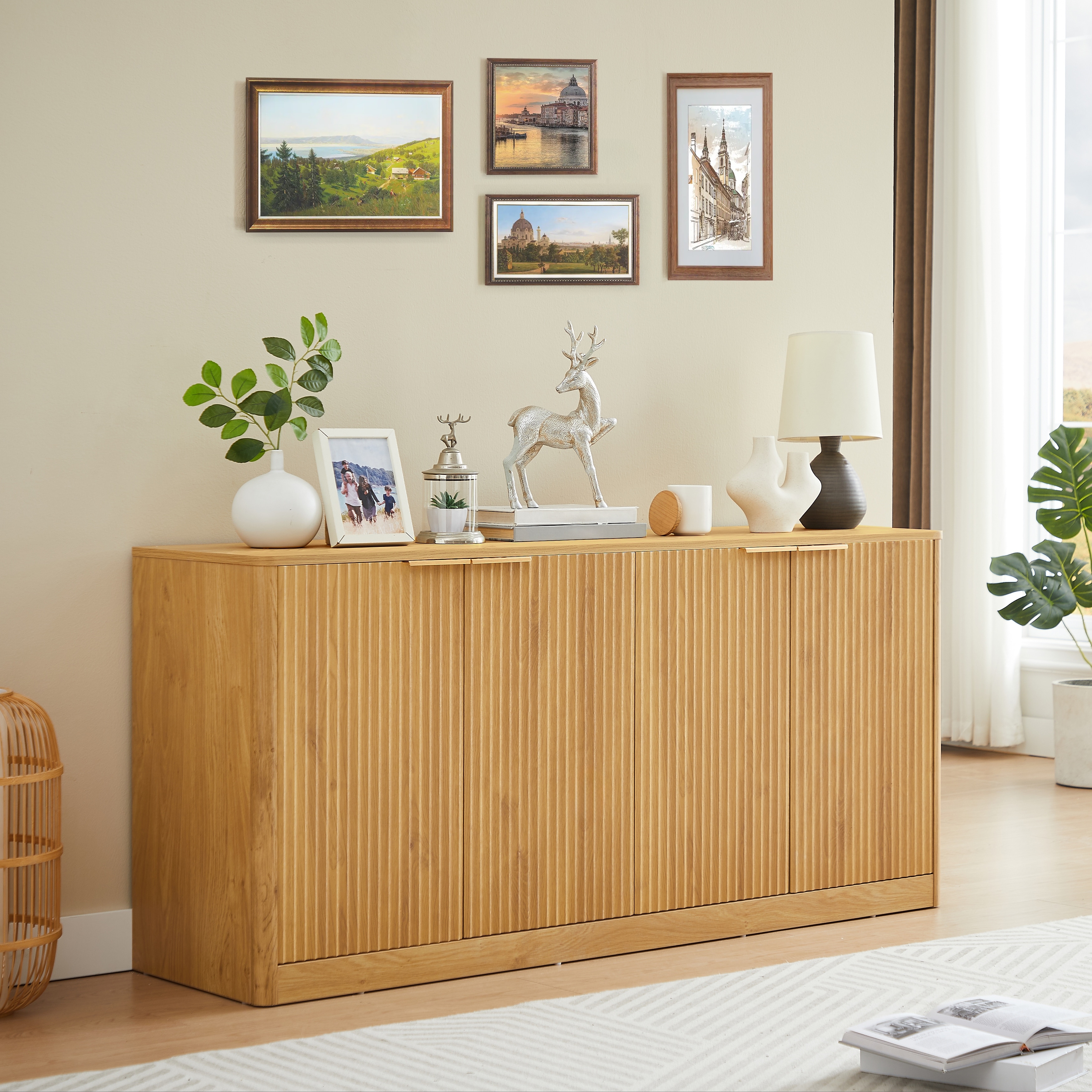 59-inch modern wavy sideboard