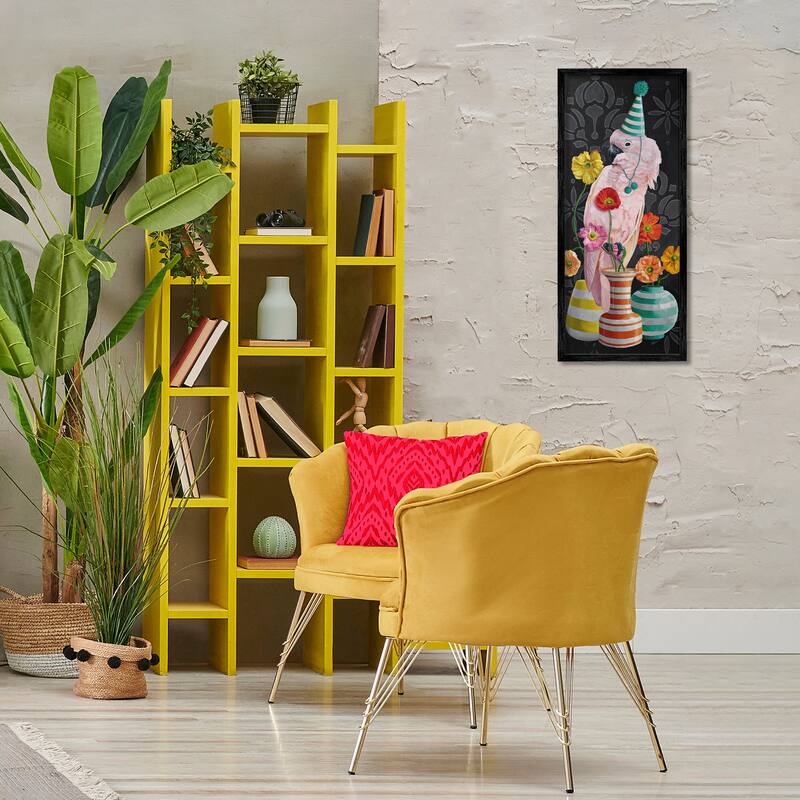 Stupell Cockatoo & Striped Vases Framed Giclee Art Design By Heather Gauthier