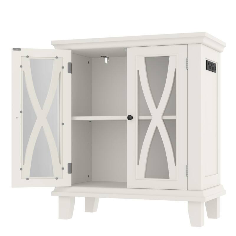 Farmhouse Aquarium Stand with Charging Station, 20 Gallon Tank Cabinet & Reptile Habitat Furniture