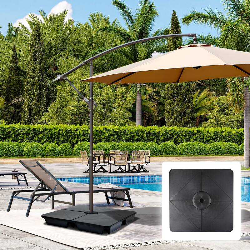 Aoodor 4-Piece Offset Cantilever Patio Umbrella Base Stand - Black