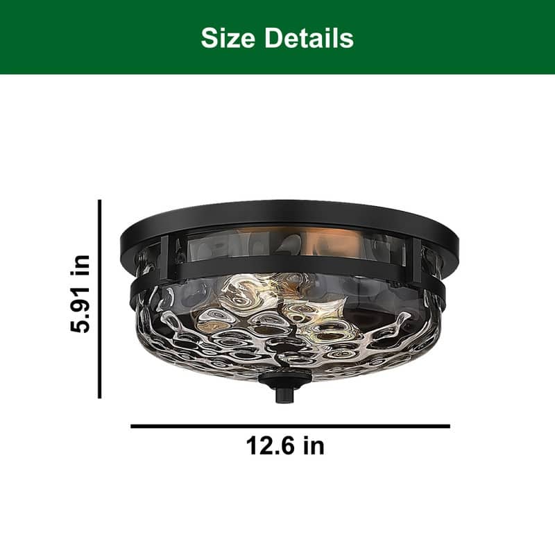 2 Light fixtures lights black semi mount flush light metal ceiling light