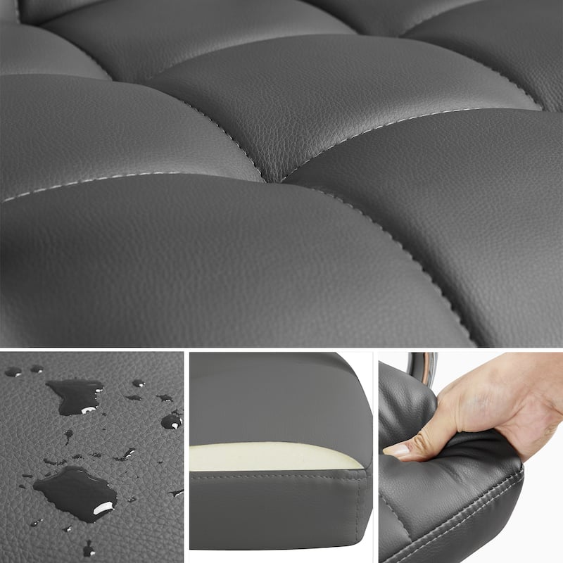 Yaheetech Adjustable Faux Leather Swivel Office Chair with Wheels