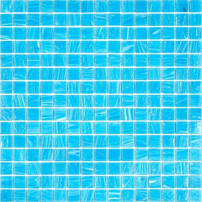 Apollo tile 12" x 12" Celestial Glossy Sky Blue Glass Tile (20 sq ft/case) - 20 Pack