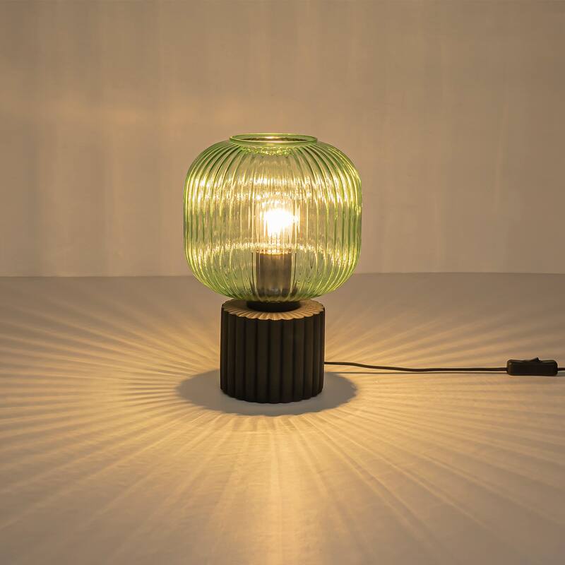 Modern & Contemporary 1-Light Green Accent Table Lamp with Glass Shape