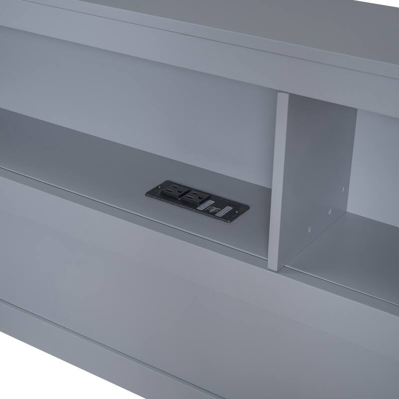 Wood Twin/Full Size DayBed with 2 Drawers, Storage Shelf and USB Charging Ports