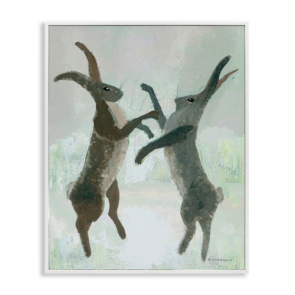 Stupell Boxing Hares Impression Framed Giclee Art Design By Kay Widdowson