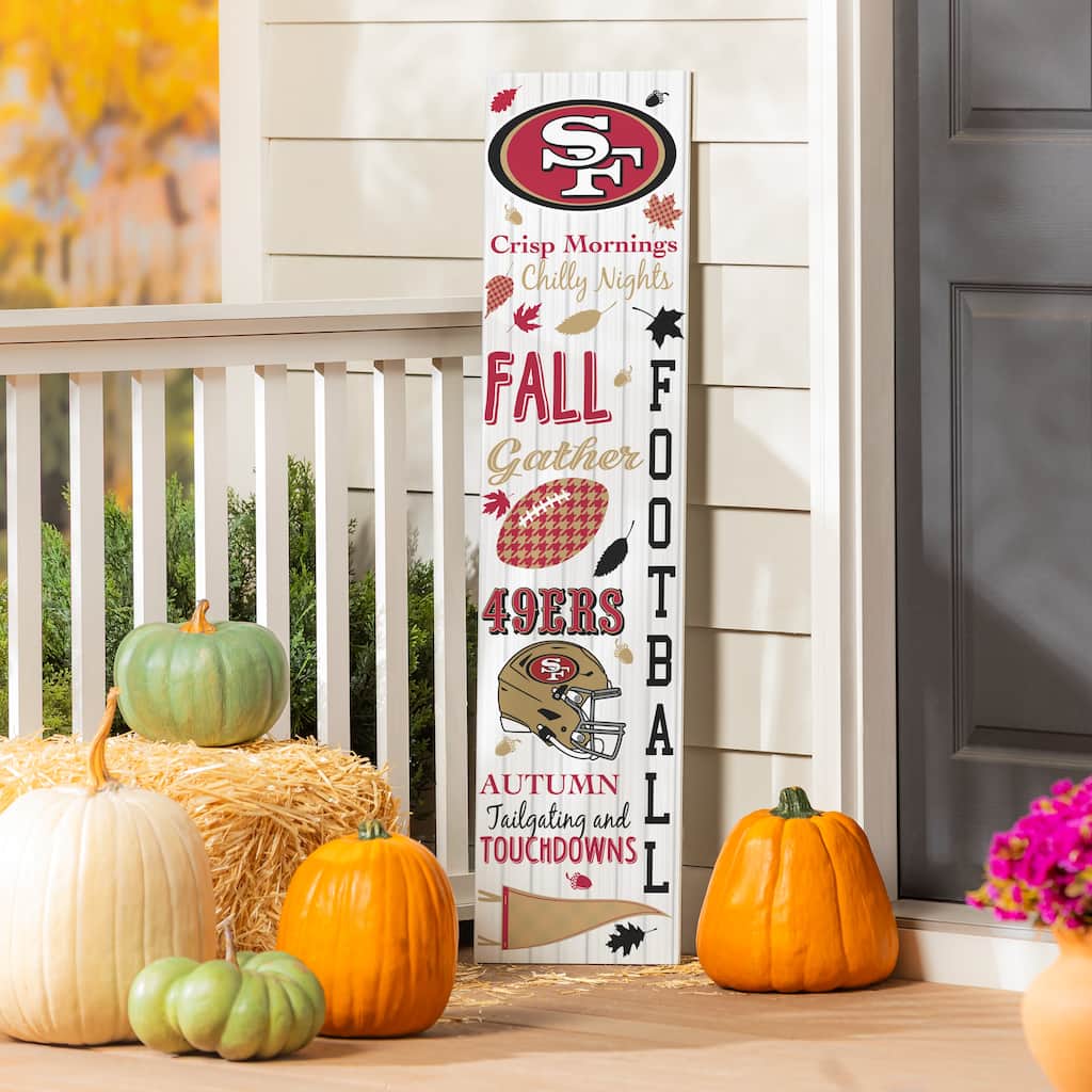 47" Double Sided Seasonal Porch Leaner, San Francisco 49ers - 47" x 11.25"