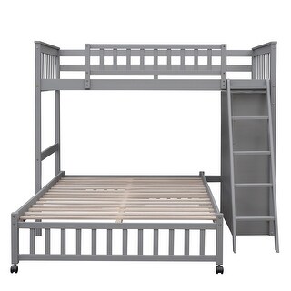 Multifunctional Twin Over Full Bunk Bed With Six Drawers And Flexible Shelves