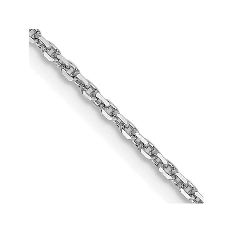 Curata 14k White Gold 10" 1.4mm Diamond Cut Round Open Link Cable Chain Ankle Bracelet (Lobster-claw)