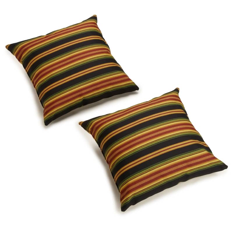 17-inch All-weather Outdoor Throw Pillows (Set of 2, Multiple Patterns) - Lyndhurst Raven