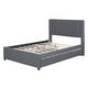 preview thumbnail 18 of 16, Full Size Upholstered Platform Bed with 2 Drawers and 1 Twin Size Trundle, Classic Headboard Design