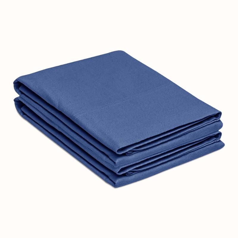 Superior Solid Flannel Cotton Fuzzy Pillowcases, Set of 2