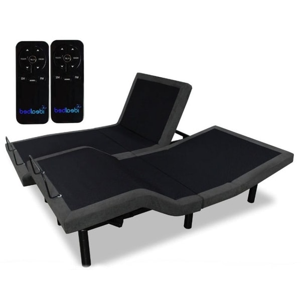 Split King Adjustable Bed Frame Base with Wireless Remote On