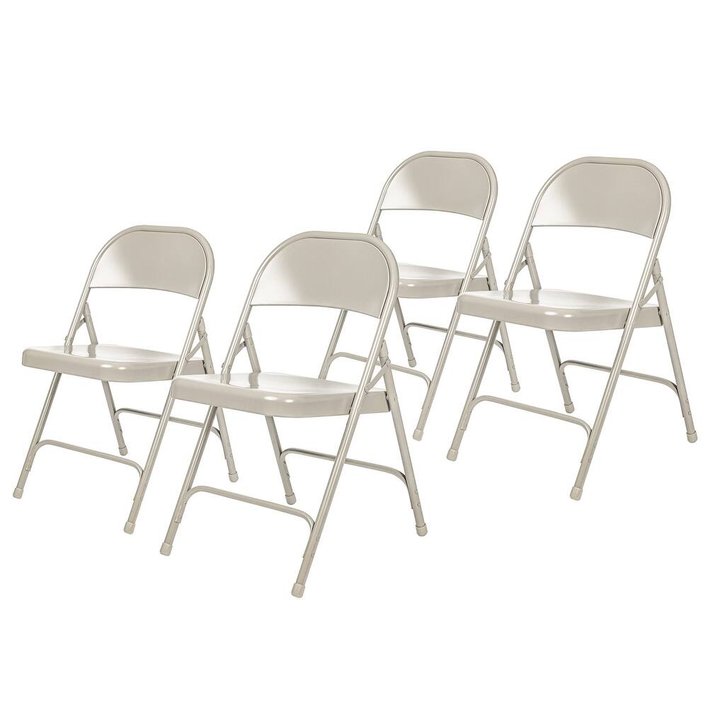 Hampden Furnishings Bernadine Collection Metal Round-Backed Folding Chair, Pack of 4