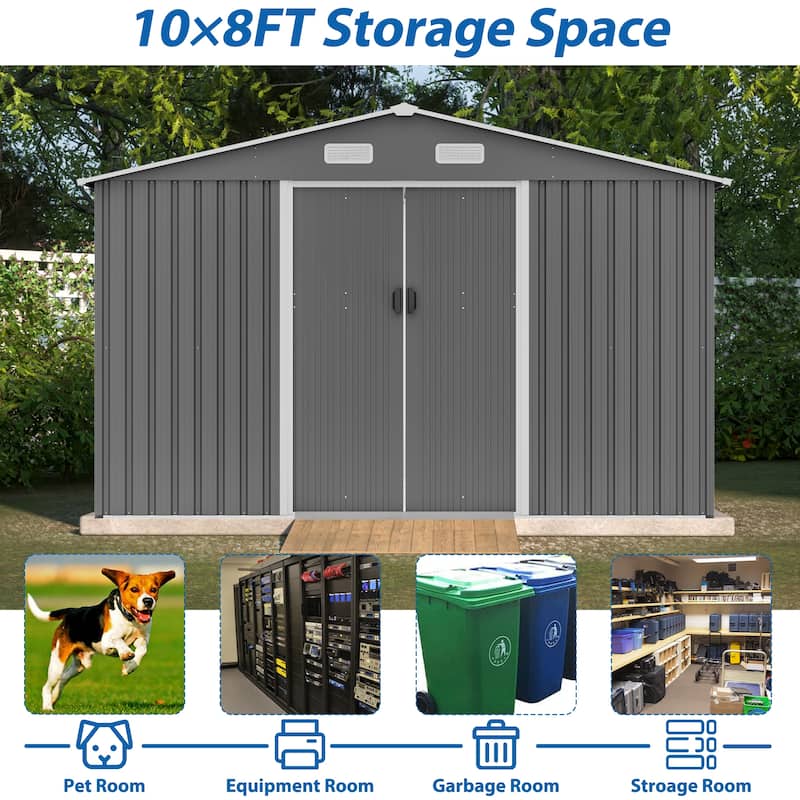 10X8 FT Outdoor Storage Tool Shed