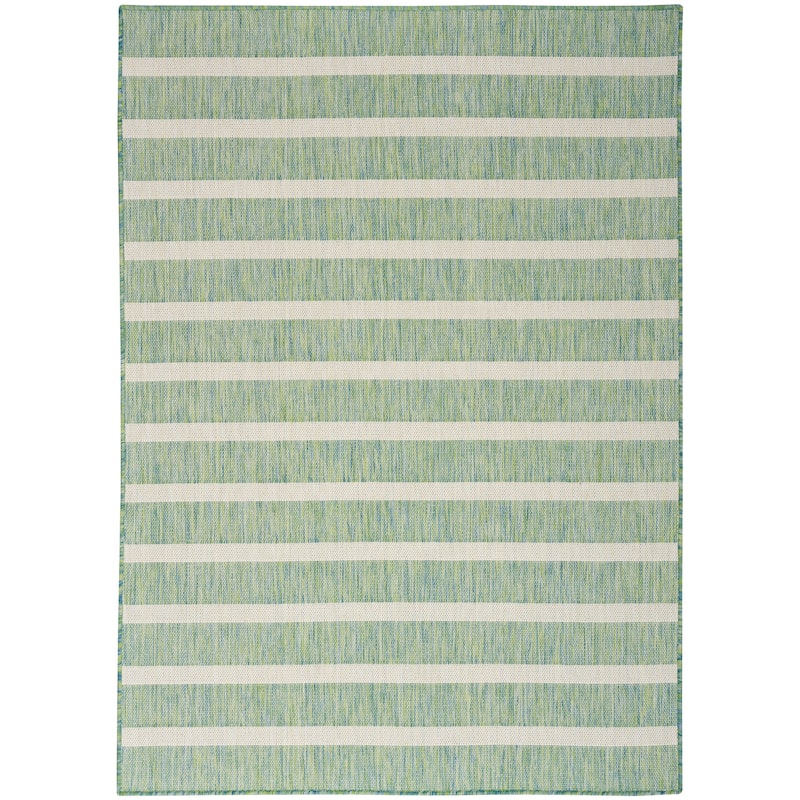 Nourison Selerno Indoor/Outdoor Striped Area Rug. - 7'x10' - Blue/Green/Ivory