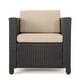 preview thumbnail 49 of 57, Puerta Outdoor 4-piece Wicker Chair Set with Square Firepit by Christopher Knight Home