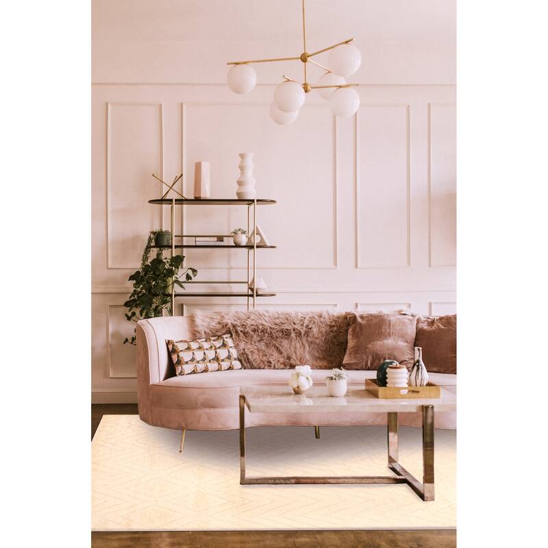 ECARPETGALLERY Hand-knotted Tangier Cream Wool Rug - 6'7 x 9'7