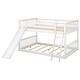 preview thumbnail 11 of 10, Full over Full Low Bunk Bed with Convertible Slide and Reversible Ladder, White - Space-Saving and Sturdy Wood Frame