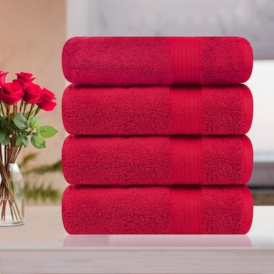 Cotton 600GSM Absorbent Bath Towels 30x54 Inch - 4 Pcs