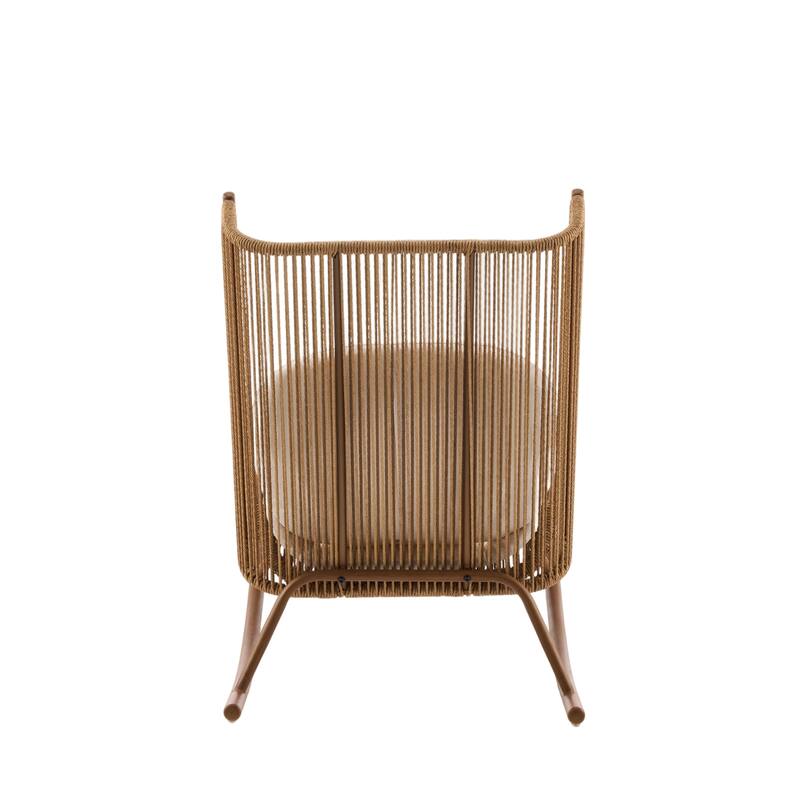 Christopher Knight Home - Modern Outdoor Rocking Chair with PE Rattan and Concrete Side Table Set