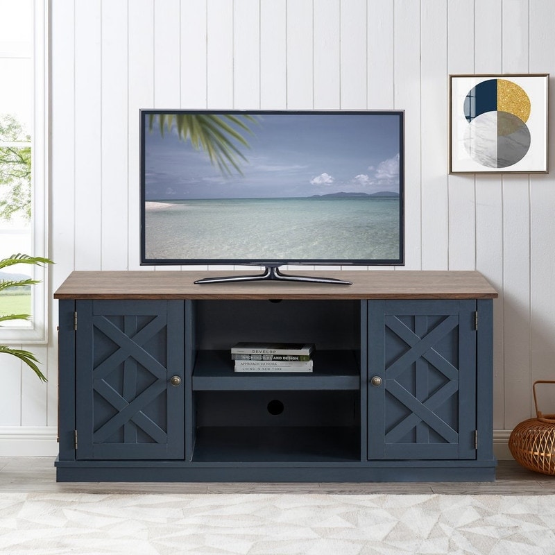 54" Faux Raw Wood TV Stand for 60" TVs - 54" in Width