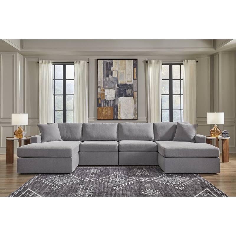 Signature Design by Ashley Modmax 4-Piece Double Chaise Sectional - 142"W x 68"D x 36"H