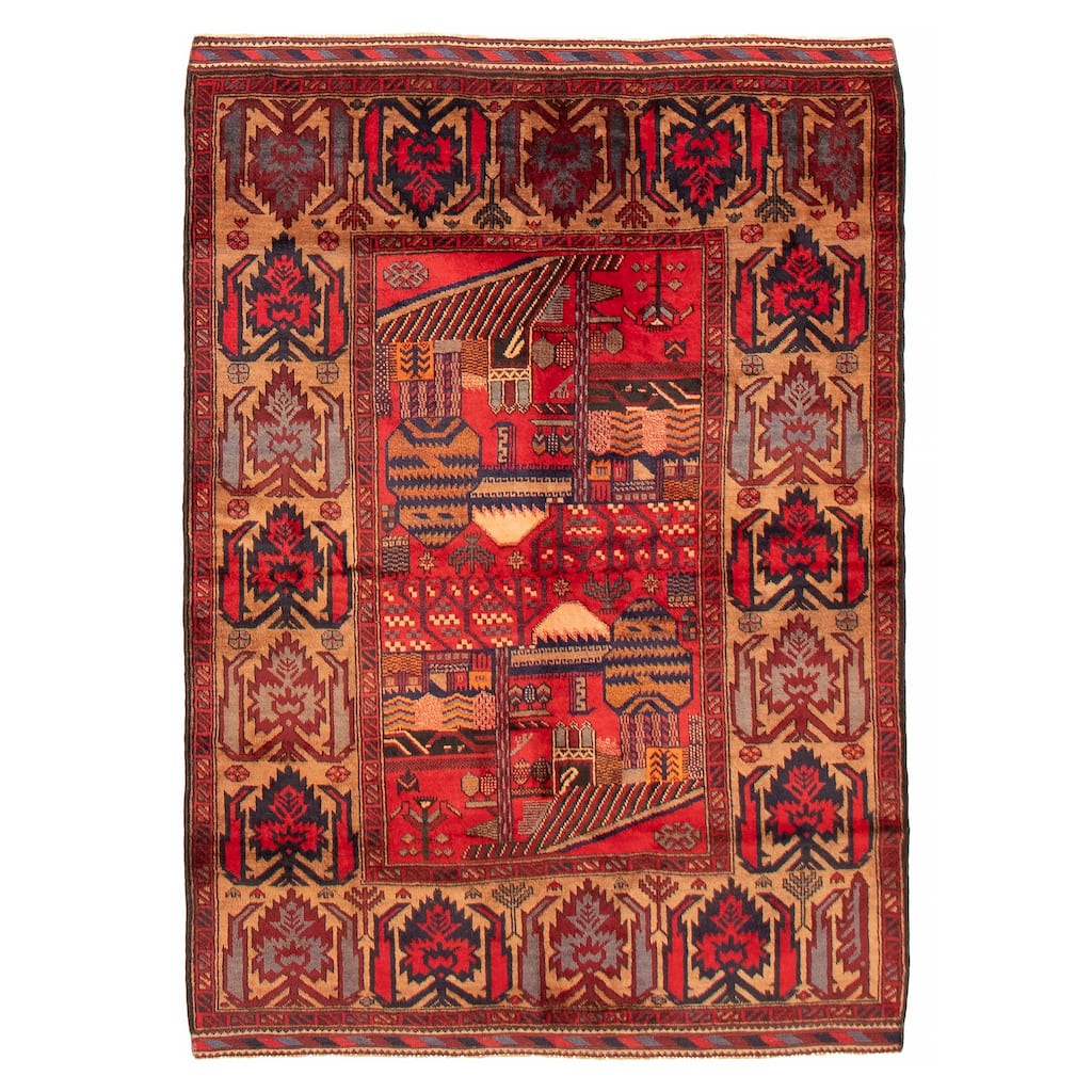 Teimani Red Rug 4'7" x 6'7" - 4'7 x 6'7