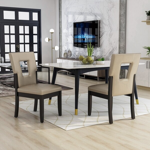 Faux Leather Dining Room Chairs : Vesta Studded Dining Room Chair In