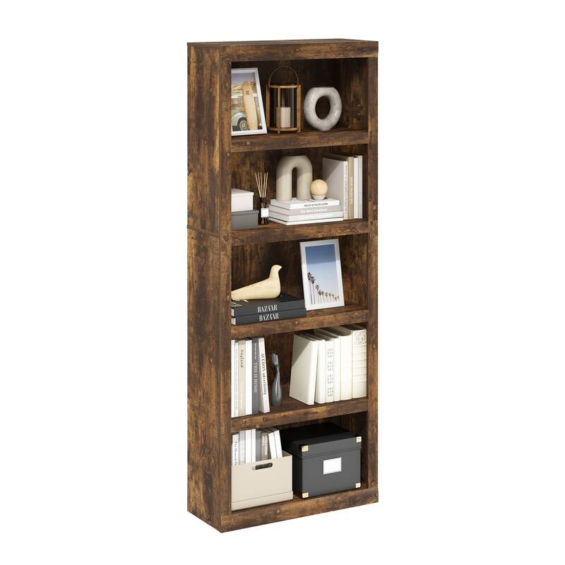 Furinno Rail 5-Tier Open Shelf Bookcase