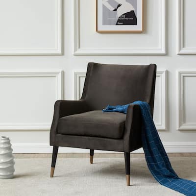 SAFAVIEH Couture Anjanette Velvet Arm Chair - 28" W x 29.9" D x 35.4" H - 28Wx30Dx35H
