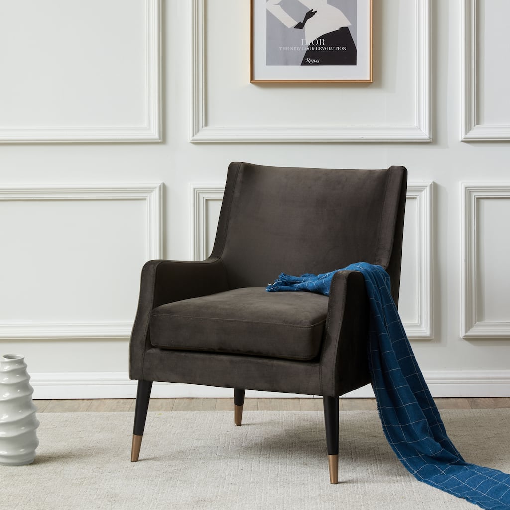 SAFAVIEH Couture Anjanette Velvet Arm Chair - 28" W x 29.9" D x 35.4" H - 28Wx30Dx35H