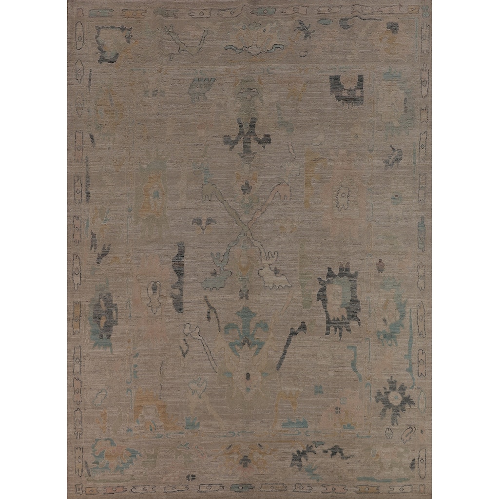 Vegetable Dye Oushak Oriental Area Rug Hand-Knotted Wool Carpet - 8'5"x 10'0"