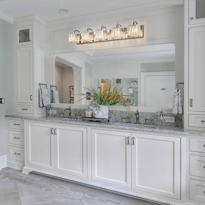 Modern 3/4/5-lights Crystal Bathroom Light Fixtures