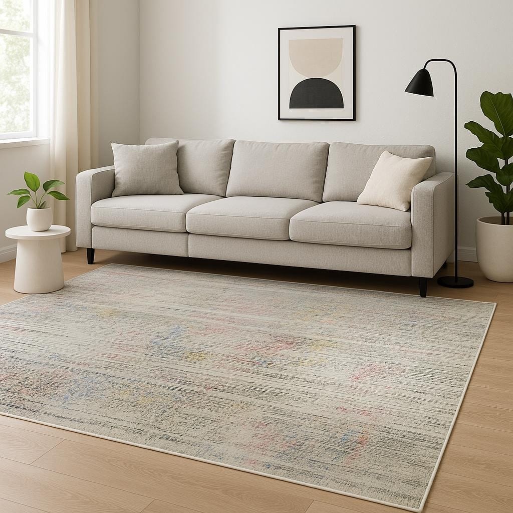 HomeRoots Abstract Contemporary Rectangle Area Rug - 120.00 in. x 96.00 in. x 0.25 in.