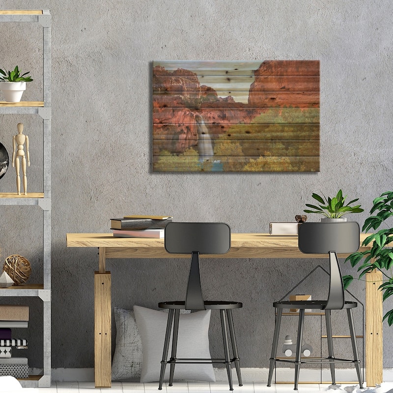 Havasu Falls, Grand Canyon, Arizona II Print On Wood by Tim Fitzharris - Multi-Color