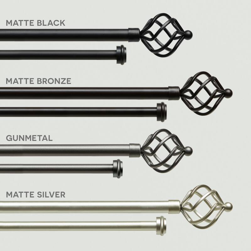 ATI Home Torch Double Curtain Rod and Finial Set