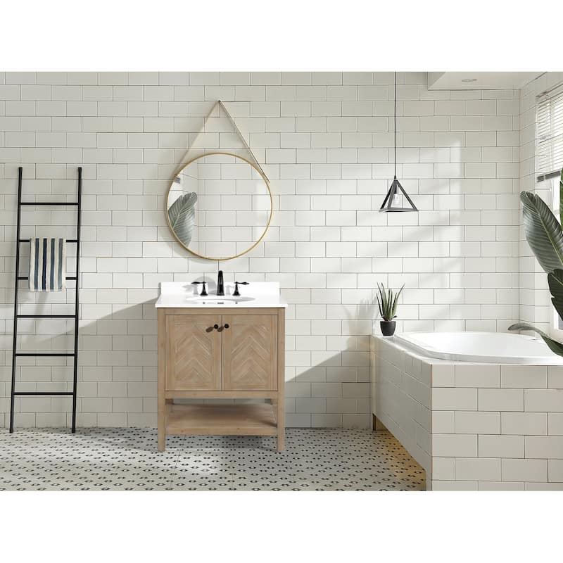 Ari Bath Savannah 30" Bathroom Vanity, Weathered Finish