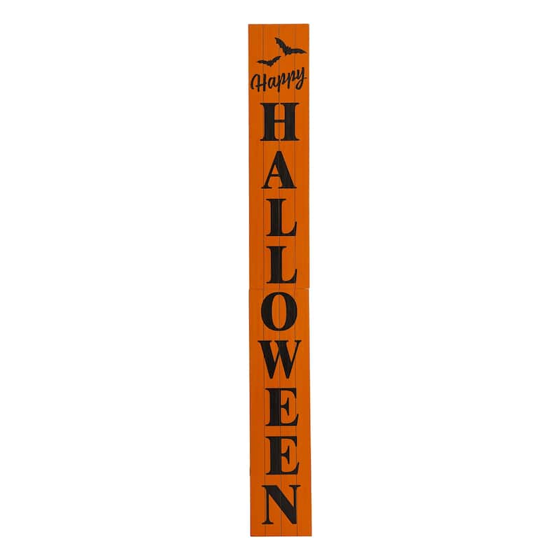 Glitzhome Halloween Wooden Porch Sign Decor - Happy Halloween