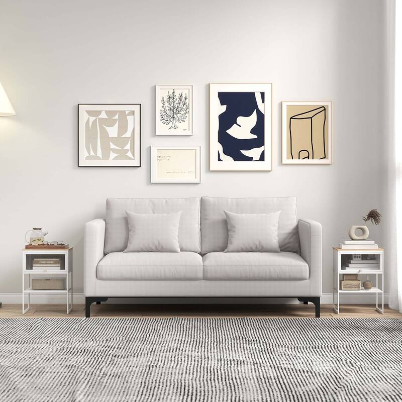 Costway 1/2 PCS Home Nightstand 3-Tier Storage Table with Open Shelf