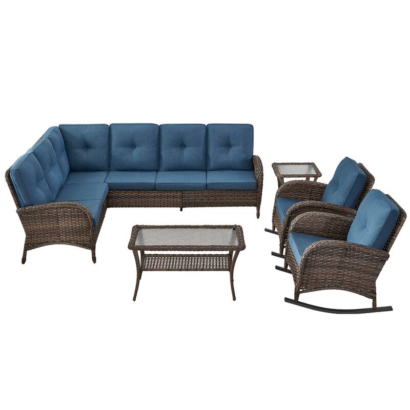 Outdoor Conversation Sofa Rocker Chair Table