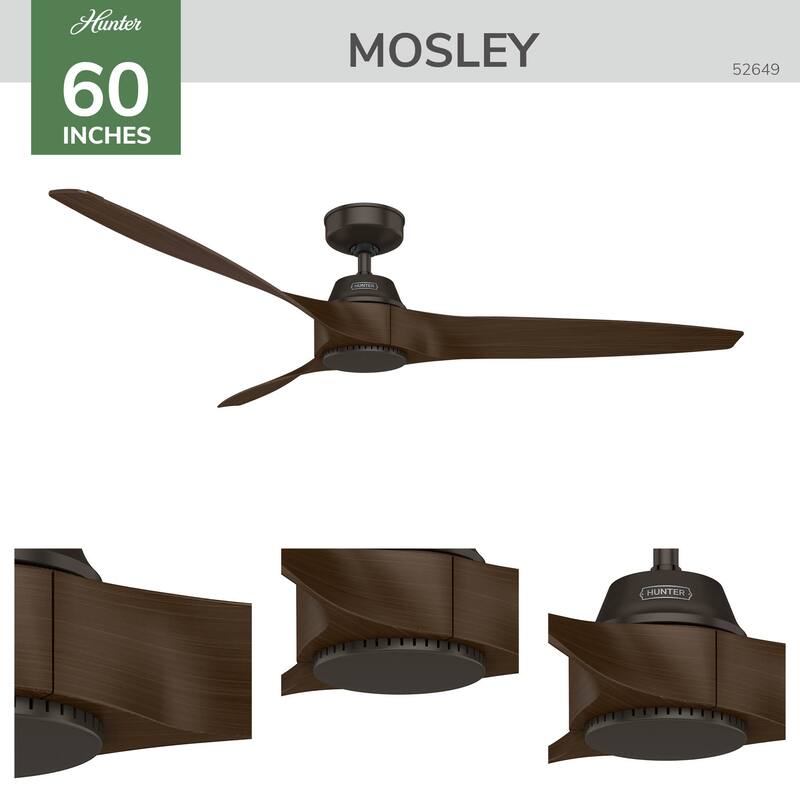 Hunter 60" Mosley ENERGY STAR Ceiling Fan w/ Wall Control - Damp Rated!