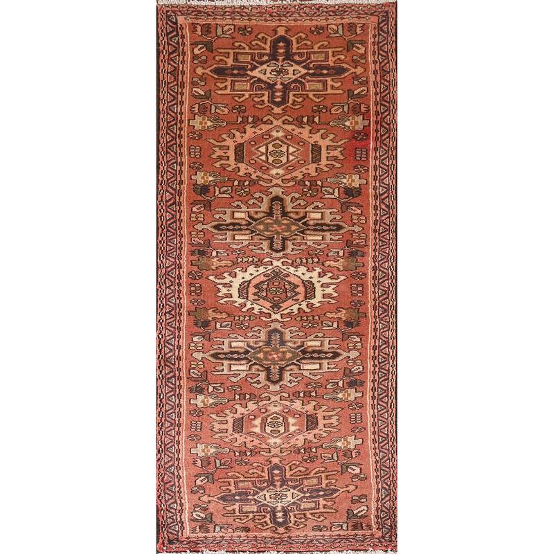 Gharajeh Persian Vintage Area Rug Hand-Knotted Wool Carpet - 2'6"x 6'1"