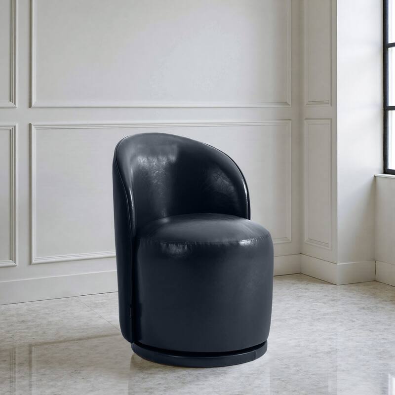 Modern Armless 360-Degree Swivel Dining Chair Barrel Chair